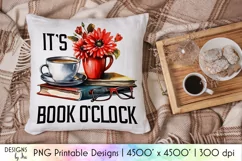 It's Book O'clock Sublimation | Watercolour Books & Flowers Product Image 1