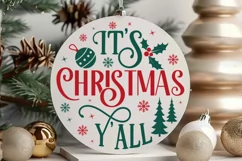 It's Christmas Y'all SVG ,Christmas Round SVG Design Product Image 2