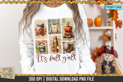 Its fall yall collage on brushstrokes is a professional design that is available at 300dpi PNG to use for Sublimation, iron-on transfer, DTG Printing and normal printing.