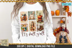 Its fall yall collage on brushstrokes is a professional design that is available at 300dpi PNG to use for Sublimation, iron-on transfer, DTG Printing and normal printing.