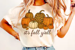 It's Fall Y'all Png, Leopard Pumpkins PNG, Fall PNG, Autumn Product Image 2