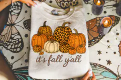 It's Fall Y'all Png, Leopard Pumpkins PNG, Fall PNG, Autumn Product Image 4