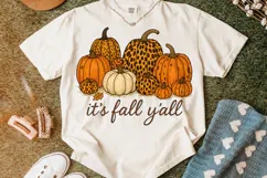 It's Fall Y'all Png, Leopard Pumpkins PNG, Fall PNG, Autumn Product Image 5
