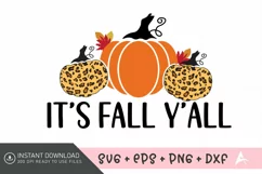 It's fall y'all SVG, Harvest Season SVG, Autumn Floral SVG Product Image 1
