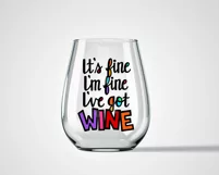Funny Wine Glass SVG, It's Fine I'm Fine SVG for Wine Glass Product Image 3