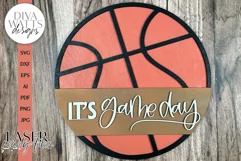 It's Game Day LASER SVG | Basketball Door Hanger Design Product Image 1