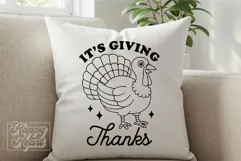 Its Giving Thanks SVG PNG - Thanksgiving SVG - Fall Decor Product Image 3