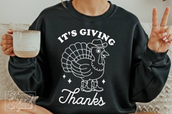 Its Giving Thanks SVG PNG - Thanksgiving SVG - Cowboy Turkey Product Image 1