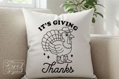 Its Giving Thanks SVG PNG - Thanksgiving SVG - Cowboy Turkey Product Image 3