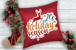 It's Holiday Season Stickers SVG , Christmas SVG Design Product Image 3