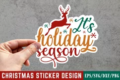 It's Holiday Season Stickers SVG , Christmas SVG Design Product Image 1