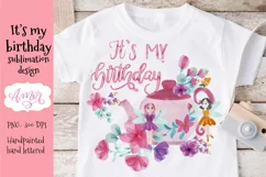 fairies birthday design for sublimation
