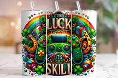St Patrick&#039;s Day Gamer Tumbler Wrap, Game Controller Tumbler Product Image 1