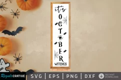 Its october witches SVG, Halloween Porch Sign SVG Design Product Image 1