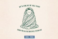 Relatable Mental Health Frog SVG - Cozy Frog in Blanket PNG Product Image 1