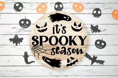 It’s Spooky Season svg door hanger| Halloween round sign svg Product Image 4
