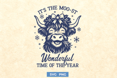 Moo-st Wonderful Time of the Year SVG PNG, Funny Christmas Product Image 1