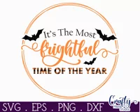 Farmhouse Halloween Round Sign, The Most Frightful Time Svg Product Image 2