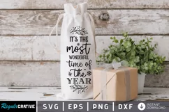 Its the most wonderful SVG, Christmas Wine SVG Design Product Image 1