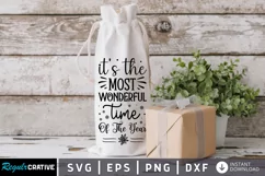 Its the most wonderful SVG, Christmas Wine SVG Design Product Image 1