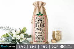 Its the most wonderful SVG, Christmas Wine SVG Design Product Image 1