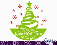 Christmas Svg Round Sign | Most Wonderful Time Of The Year Product Image 2