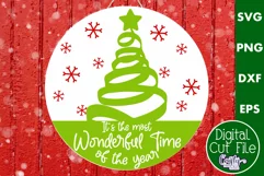 Christmas Svg Round Sign | Most Wonderful Time Of The Year Product Image 1