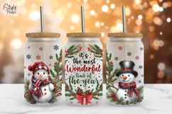 Its the most wonderful time of the year 16 oz glass can sublimation digital download