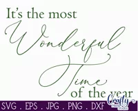 Most Wonderful Time Of The Year Script Farmhouse Sign Svg Product Image 2