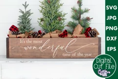 Most Wonderful Time Christmas Farmhouse Sign Svg Product Image 1