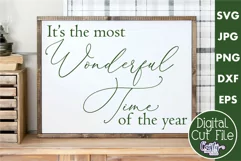 Most Wonderful Time Of The Year Script Farmhouse Sign Svg Product Image 1