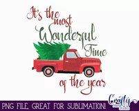 Most Wonderful Time | Vintage Truck Christmas Png Product Image 2