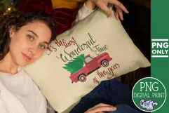 Most Wonderful Time | Vintage Truck Christmas Png Product Image 1