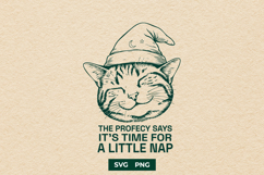 Funny Wizard Cat SVG - Time For A Little Nap Quote PNG Product Image 1