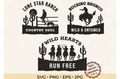 Western Cowboy SVG Designs | Lone Star Ranch & Country PNG Product Image 1