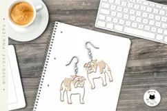 English Bulldog Dog Earrings Laser Cut Design | Dog SVG File Product Image 2