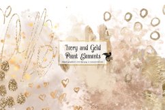 Ivory and Gold Paint Elements Clipart Product Image 1
