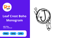 Leaf Crest Boho Monogram - Hand Drawn Botanical Letters Product Image 1