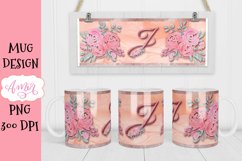 J Monogram mug design for sublimation, letter J mug PNG Product Image 1
