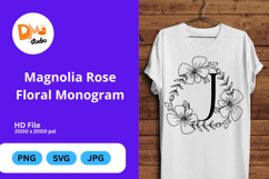 Magnolia Rose Floral Monogram Product Image 1