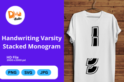 Handwriting Varsity Stacked Monogram Product Image 1