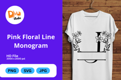 Pink Floral Line Monogram Product Image 1