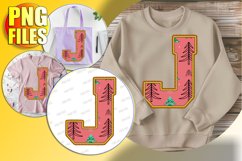 J Doodle Letter Style Print Whimsical Festive Character! Product Image 1