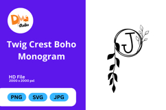 Twig Crest Boho Monogram Product Image 1