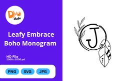 Leafy Embrace Boho Monogram Product Image 1