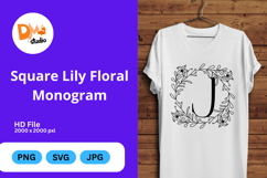 Square Lily Floral Monogram Product Image 1