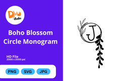 Boho Blossom Circle Monogram - Floral Bohemian Letter Frames Product Image 1