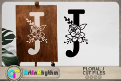 Floral letter J svg cut file / Botanical alphabet SVG Product Image 2