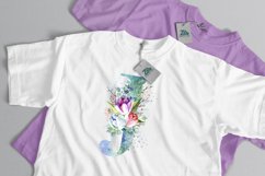 Spring Watercolor Letter. Monogram J. Sublimation Design. Product Image 2