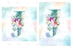 Spring Watercolor Letter. Monogram J. Sublimation Design. Product Image 6